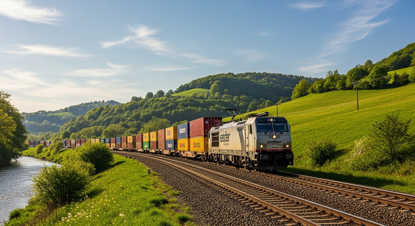 Train de fret de conteneurs
